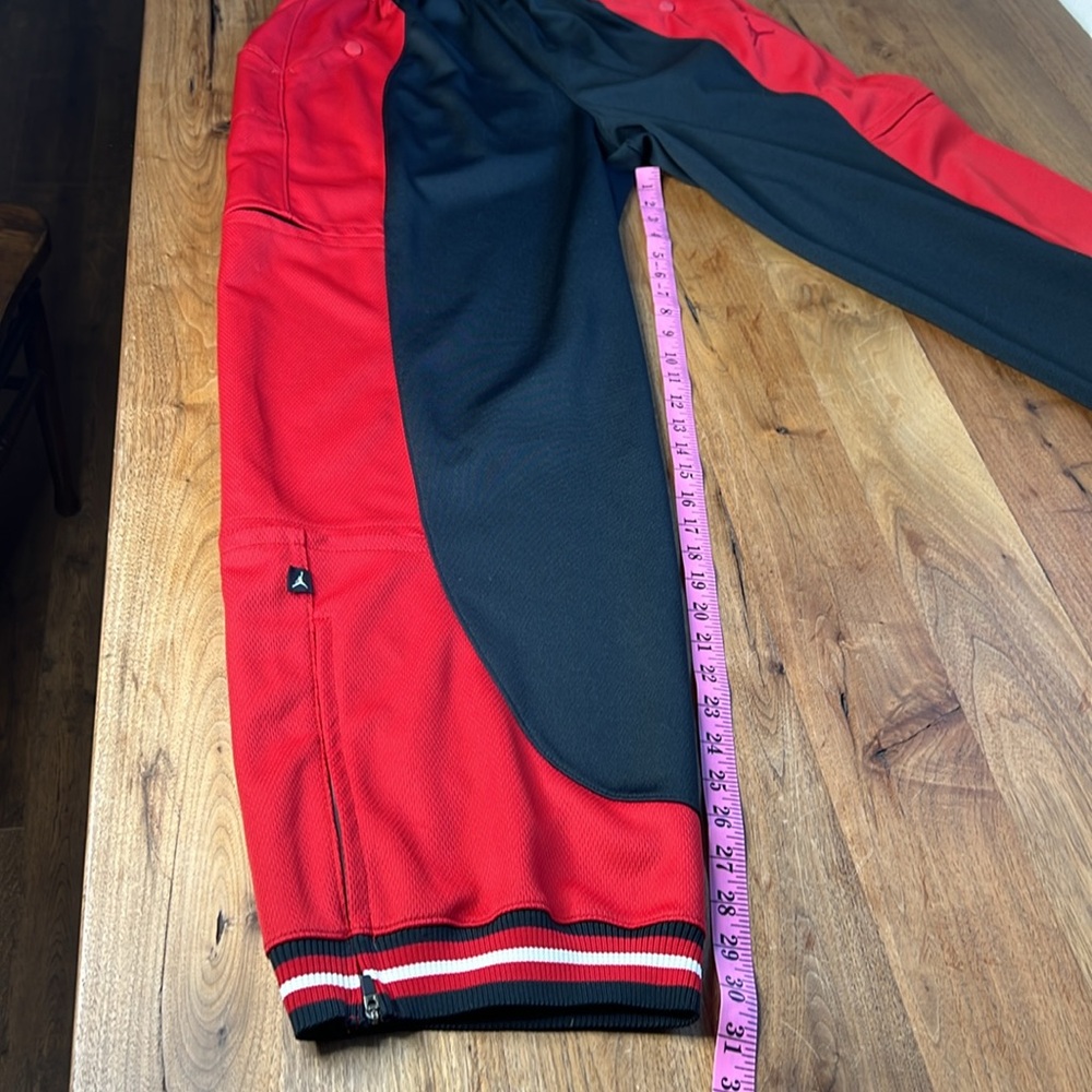 Nike Air Jordan Jogger Pants Wide Loose Leg Warm Up Basketball Red Black Sports - Picture 6 of 12
